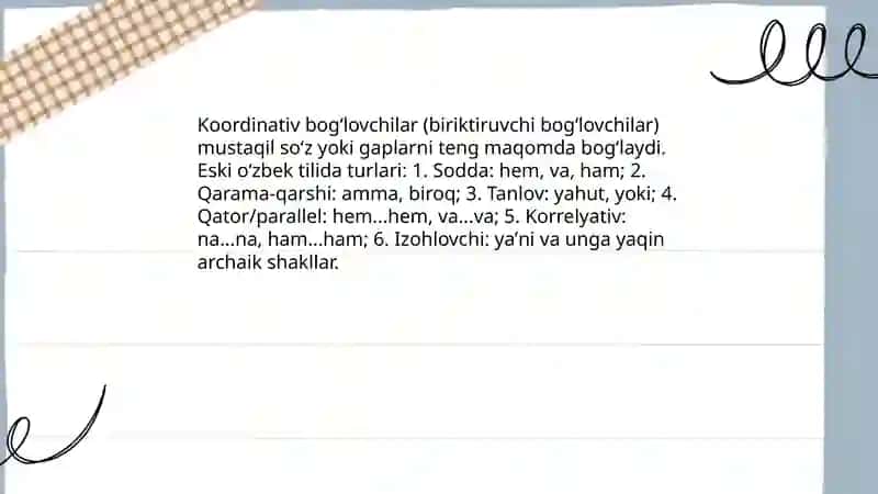 Eski oʻzbek tilida bogʻlovchi va uning turlari 4