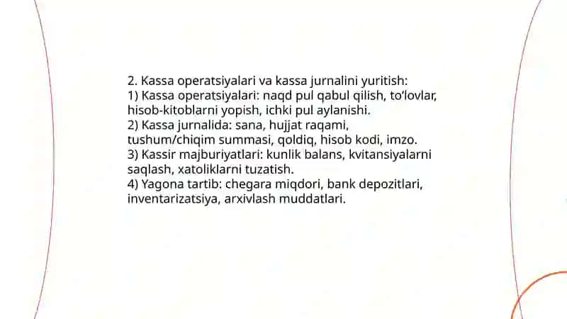 Naqd pul mablag‘lari va hisob-kitoblar hisobi 4
