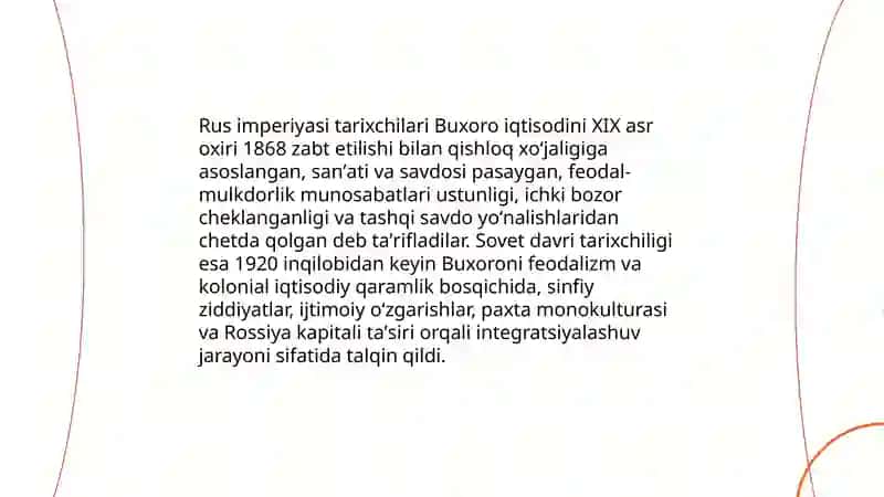 XVI-XIX asr Buxoro xonligi (amirligi) iqtisodiy tarixining tarixshunosligi 4
