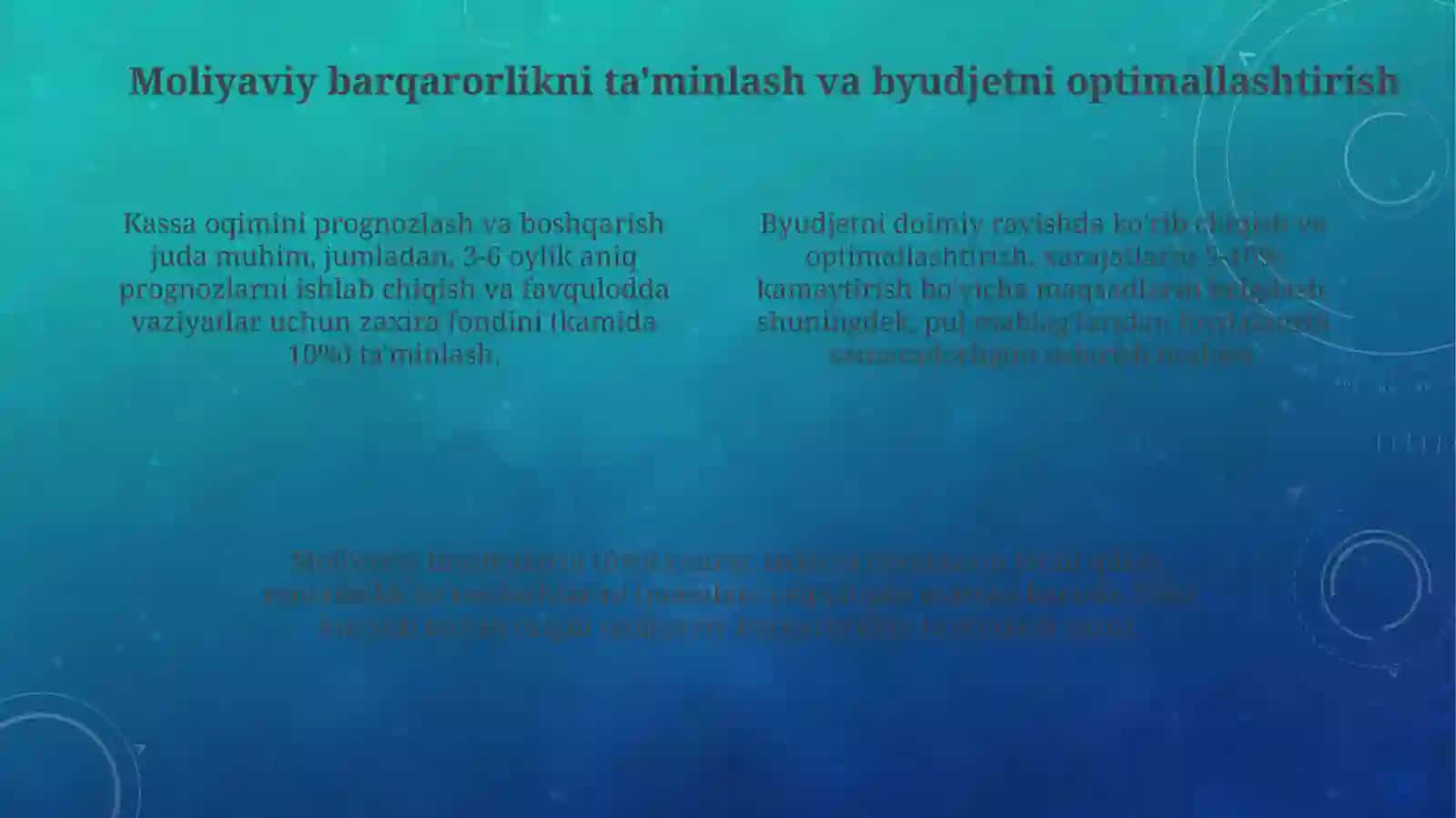 Ovqatlanish korxonasining inqirozga (bankrotlikka) yuz tutishining oldini olish yo’llari 4