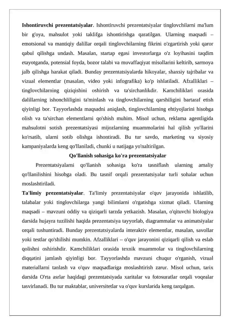 Prezentatsiyalarning turlari va shakllari 4