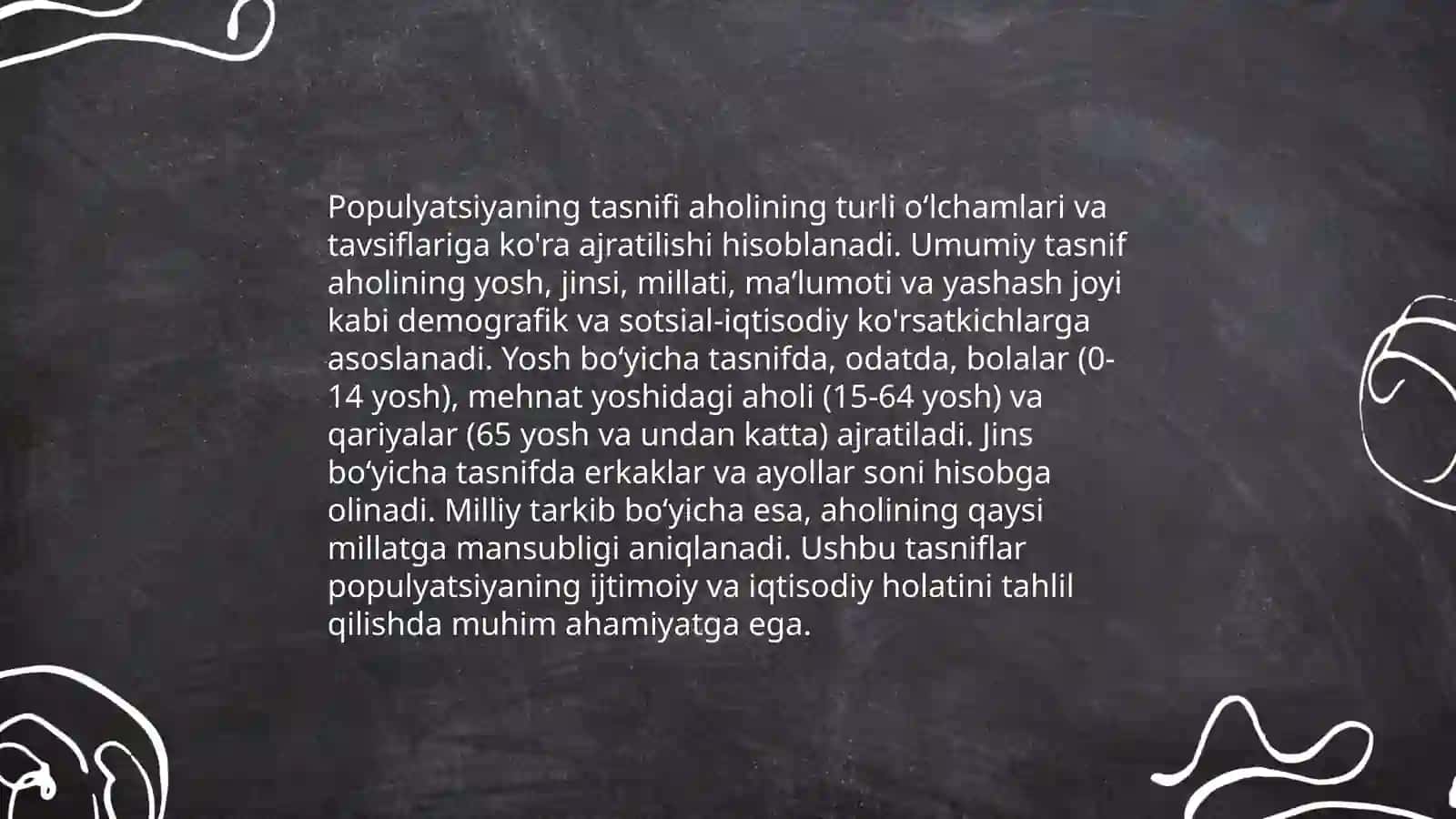 Populyatsiyalarning umumiy tasnifi 4