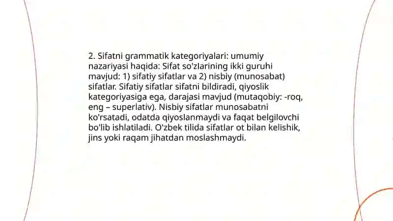 Sifatni gramatik kategoriyalari 4