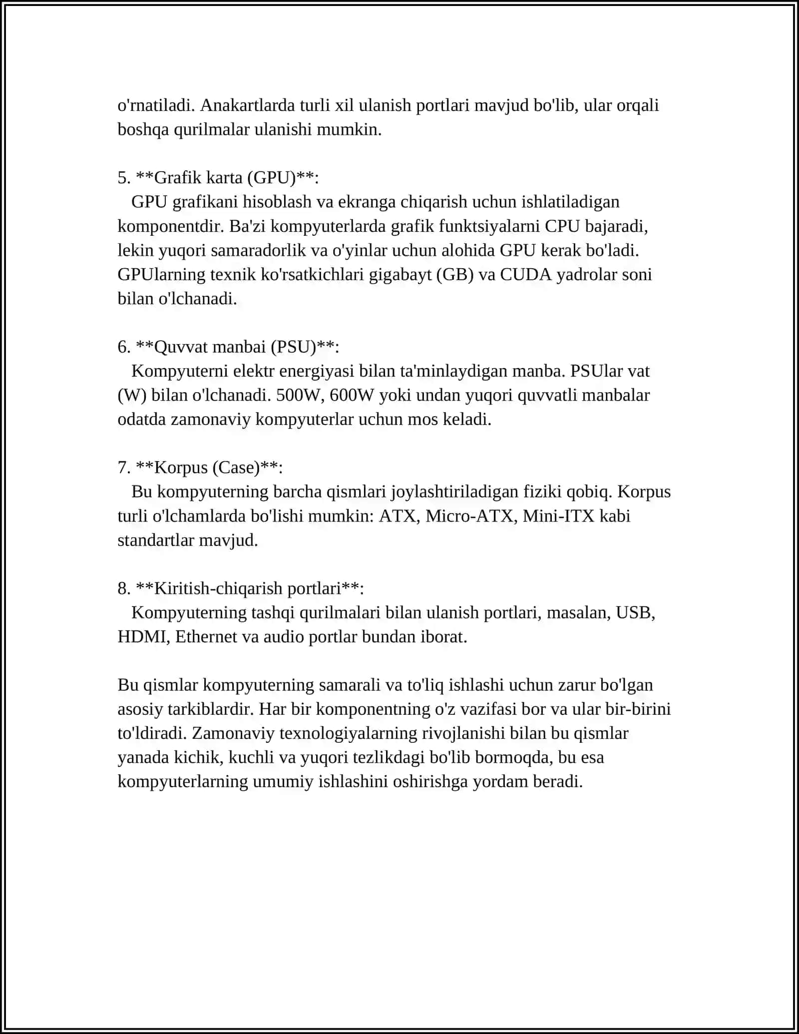 KOMPYUTER QURILMLAR VA ASOSIY QURILMAR HAQIDA MAʼLUMOT 4