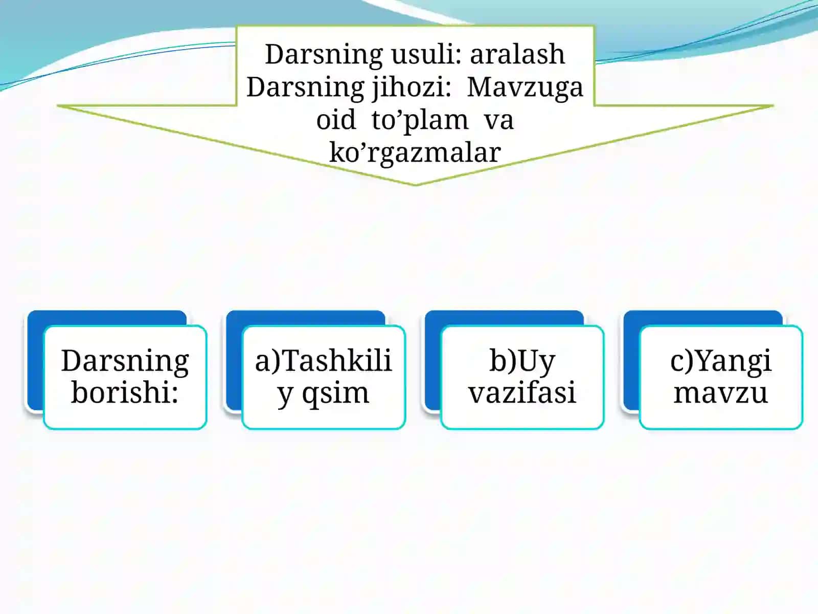 5-sinf Texnologiya Fartuk tikish va qismlarini birlashtirish dars ishlanma 4