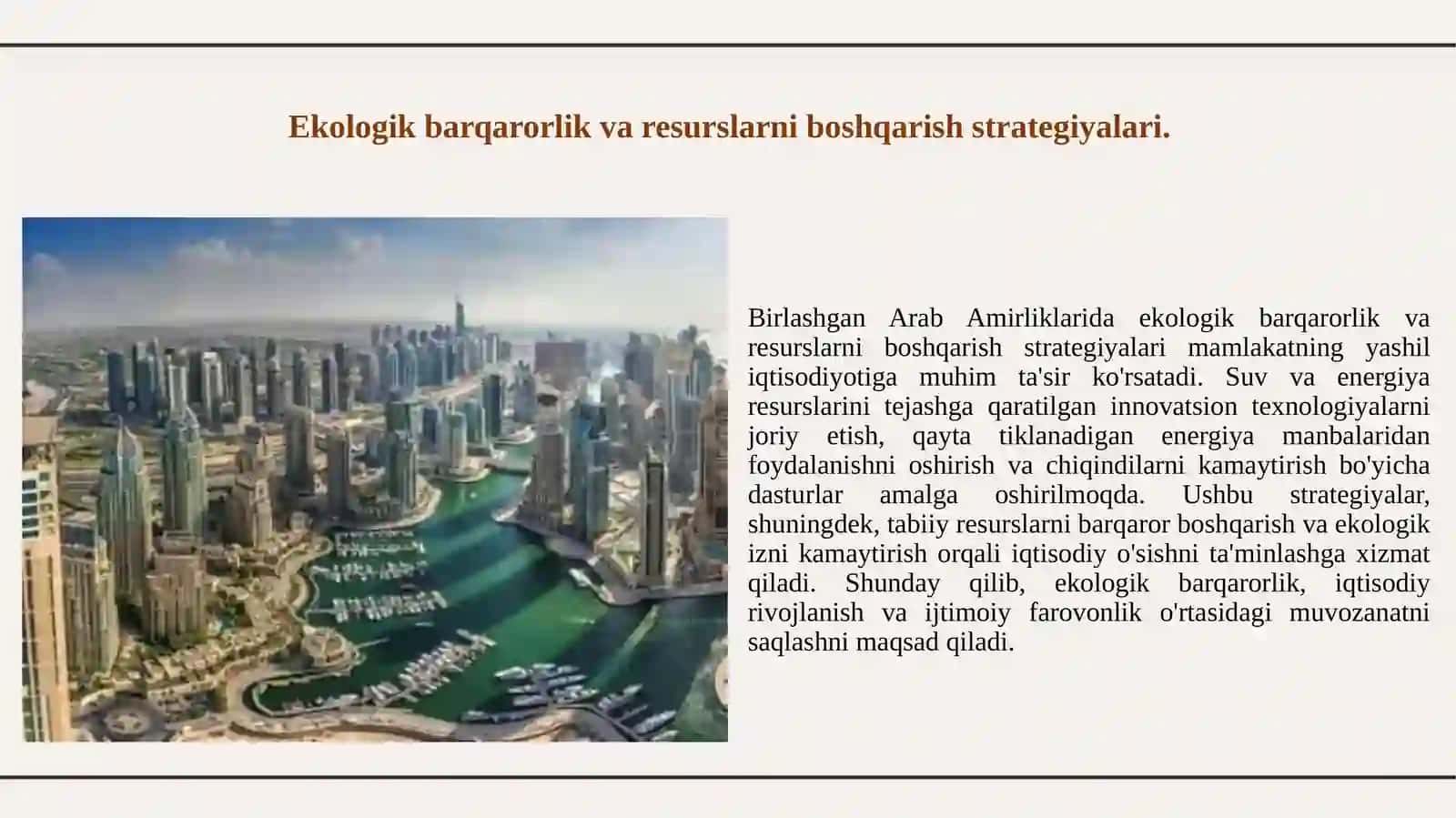 Birlashgan Arab amirliklarining yashil iqtisodiyoti. 4