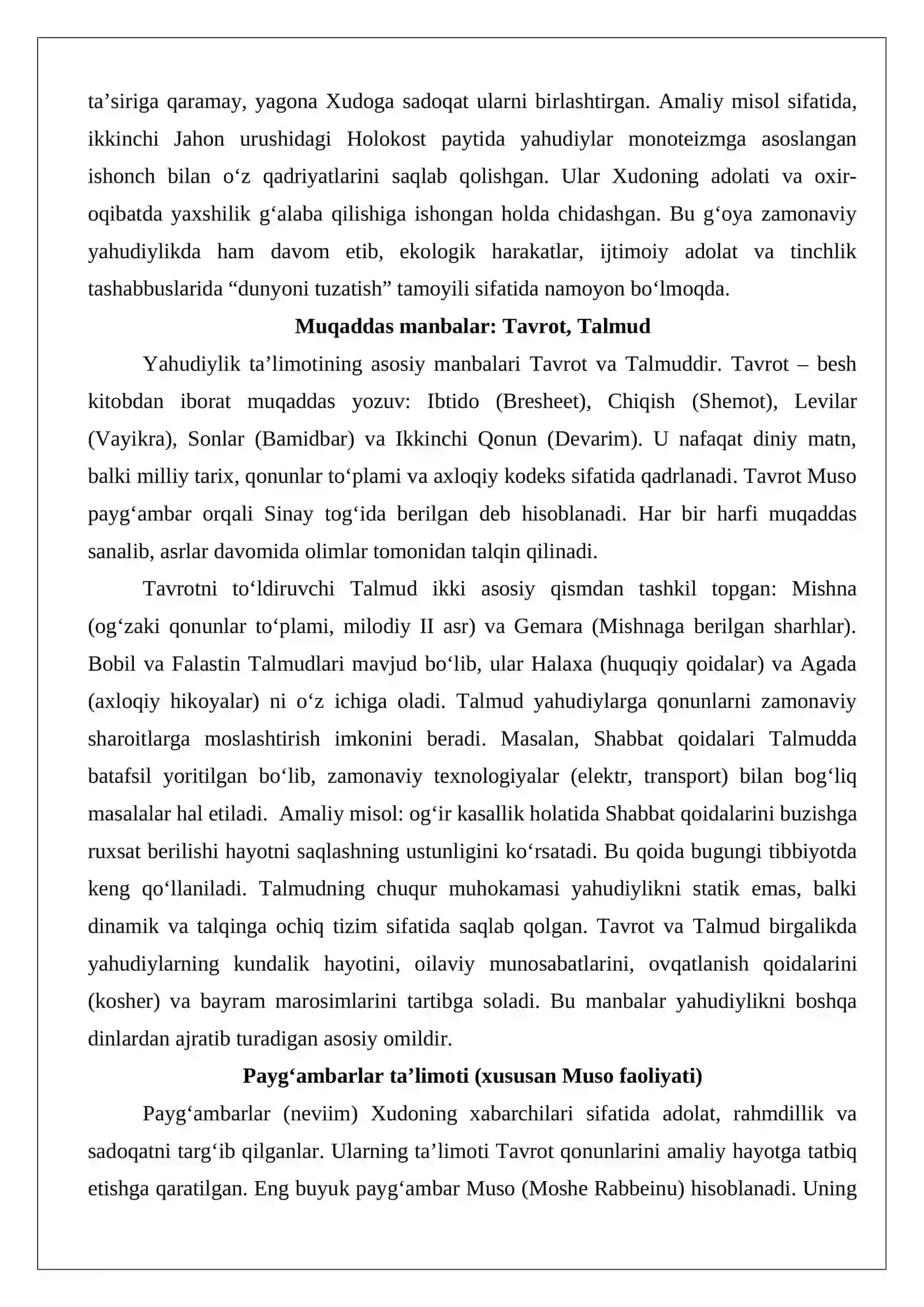 Yahudiylik ta’limoti, an’ana va marosimlari 4