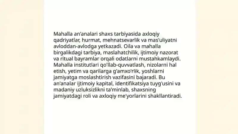 Mahalla ijtimoiylashuvning an'anaviy omili sifatida 4