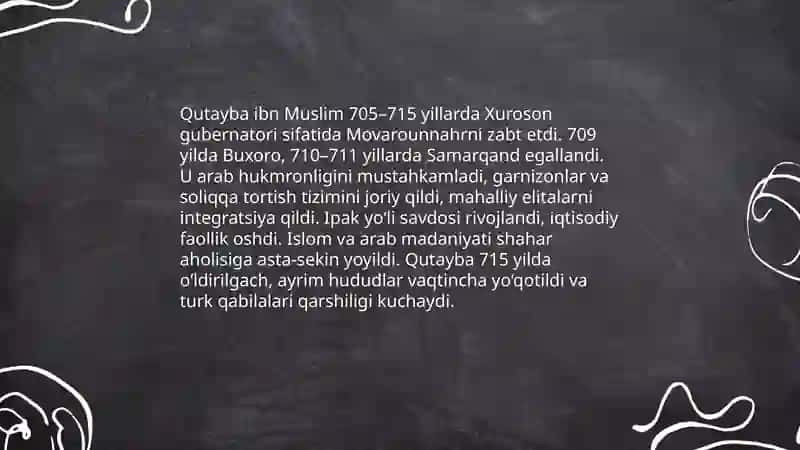 VIII asrda Xuroson va Movarounnahr 4