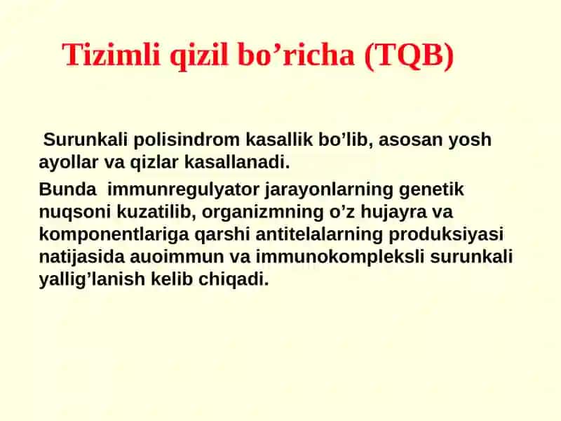 Tizimli Qizil Bo’richa 4