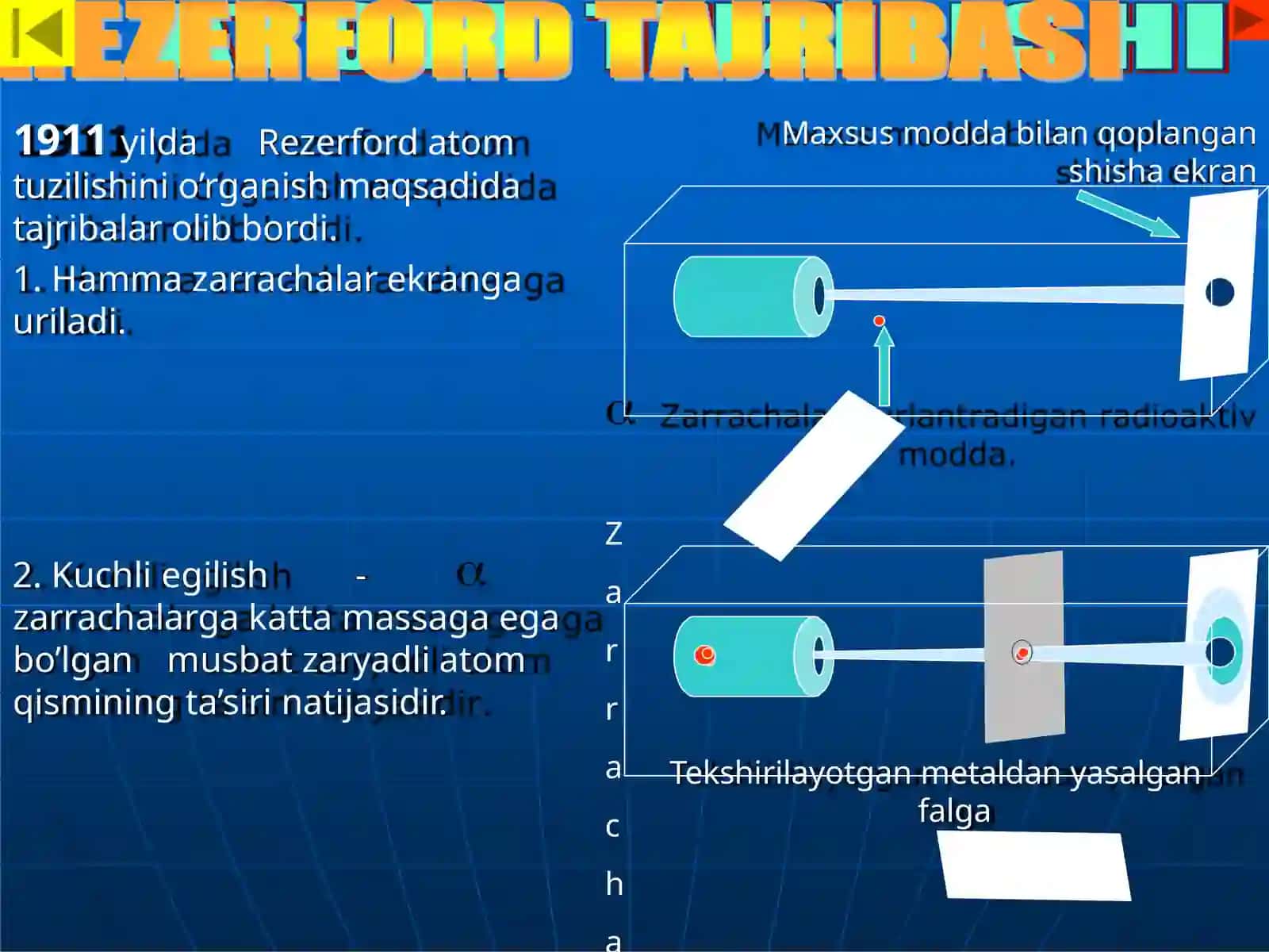 Atomning tuzilishi va Rezerford tajribalari 4