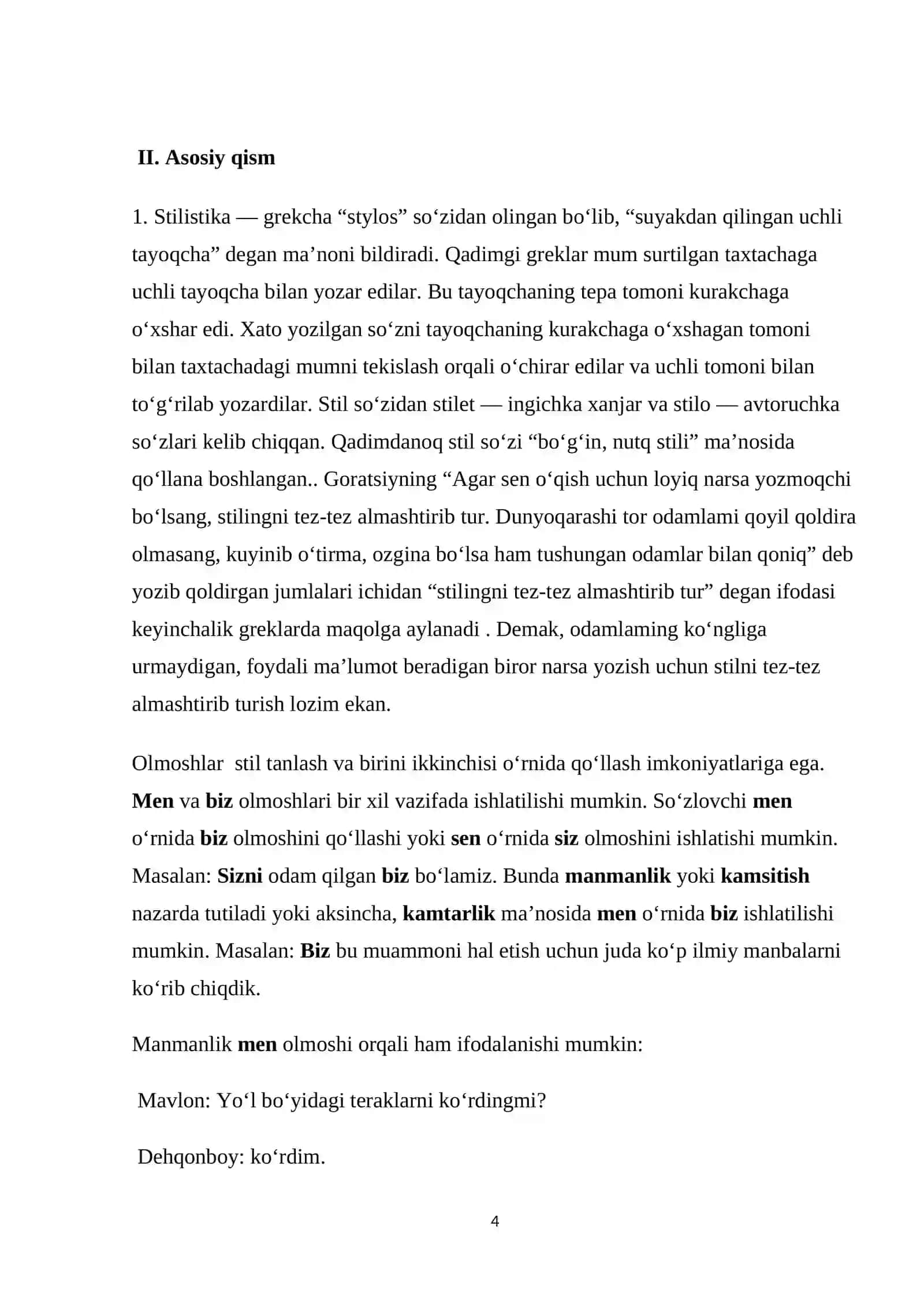 O‘zbek tilida olmoshning stilistik xususiyatlar 4