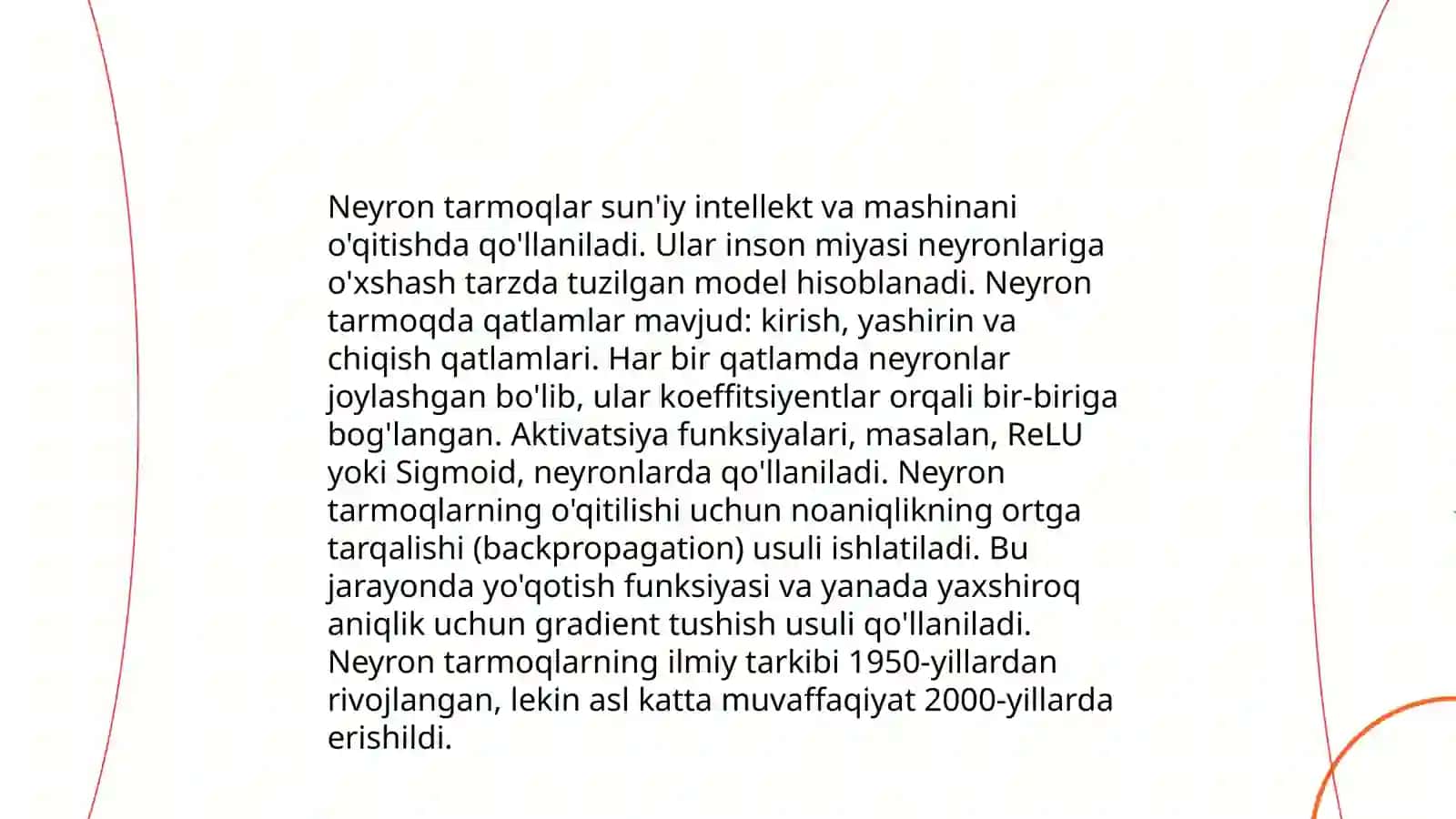 Sun'iy neyron to'rlarini o'rgatish va foydalanish 4