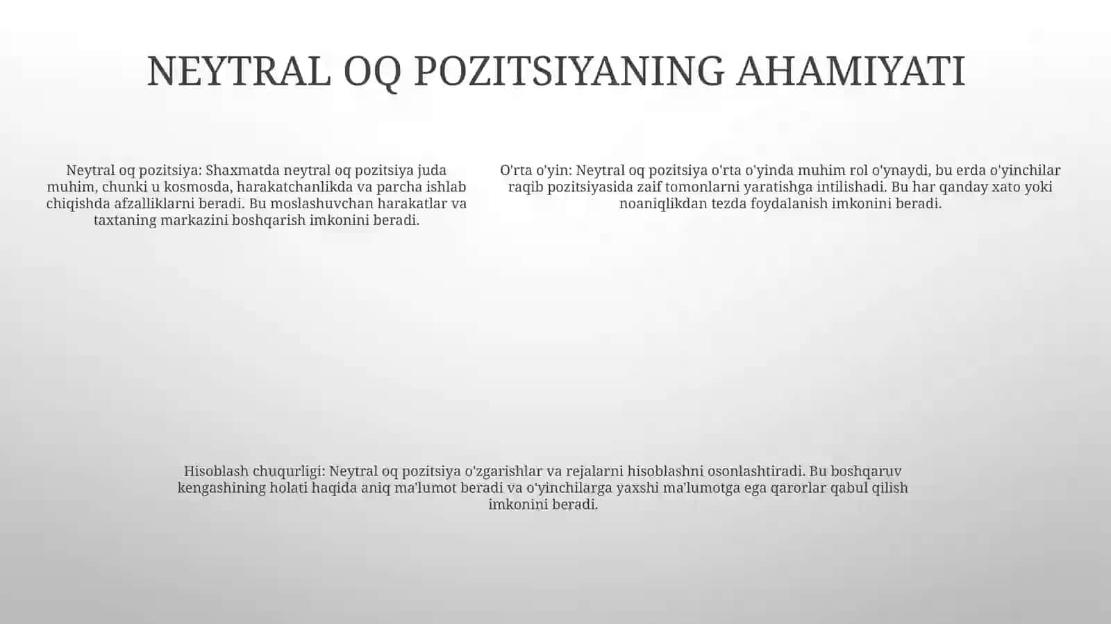 Netyral Òq Holatini Aniqlash. Kesim Yadrosi 4