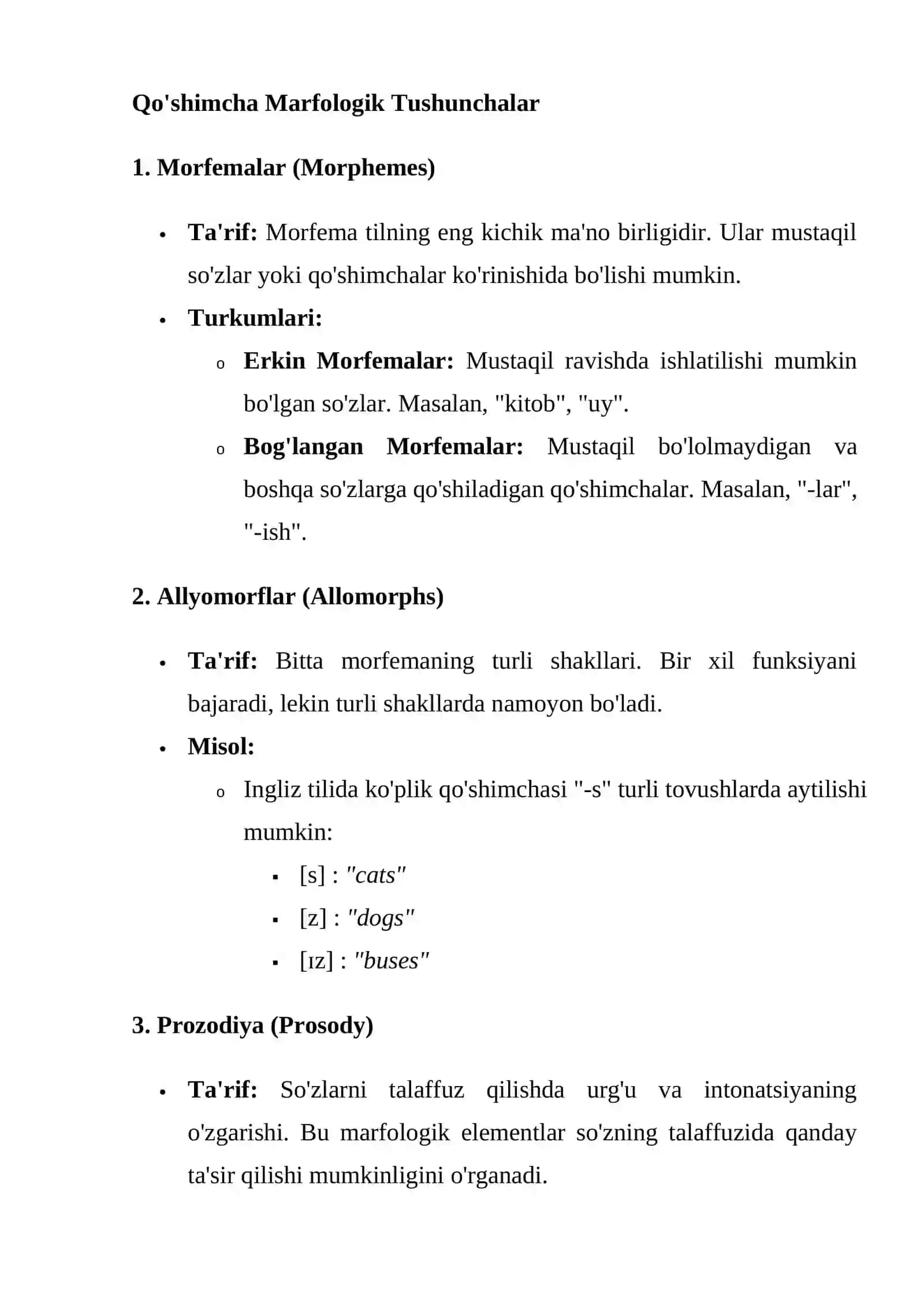 Marfologik elemitlar haqida 4