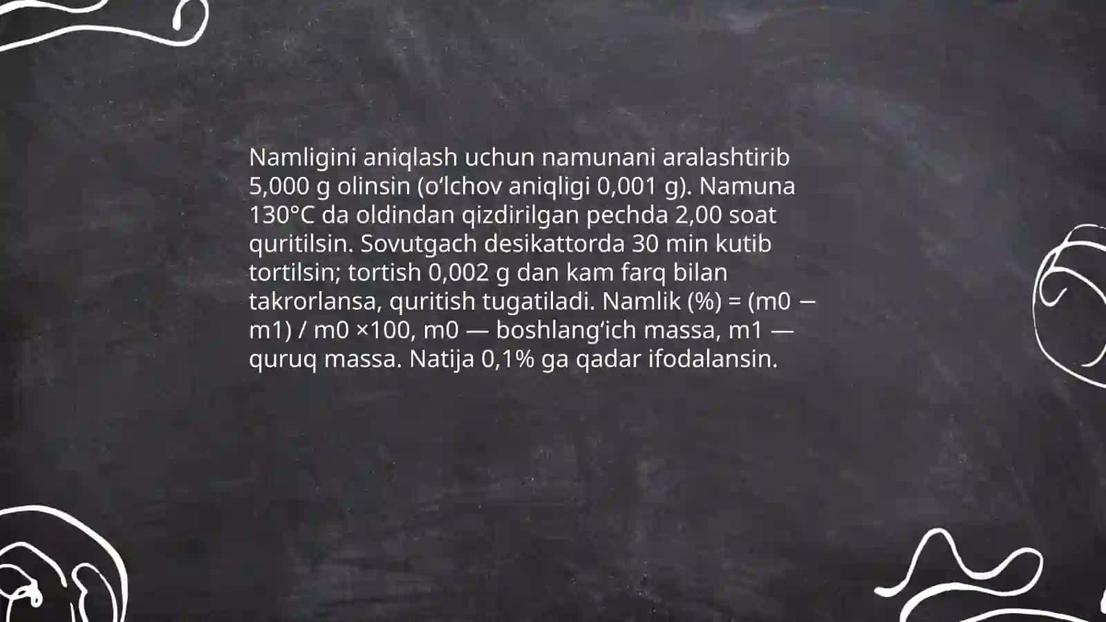 Javdar unini standart asosida tahlil qilish 4