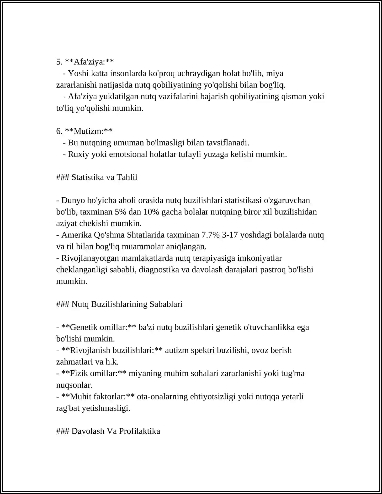NUTQ BUZILISHLARINING TASNIFI 4