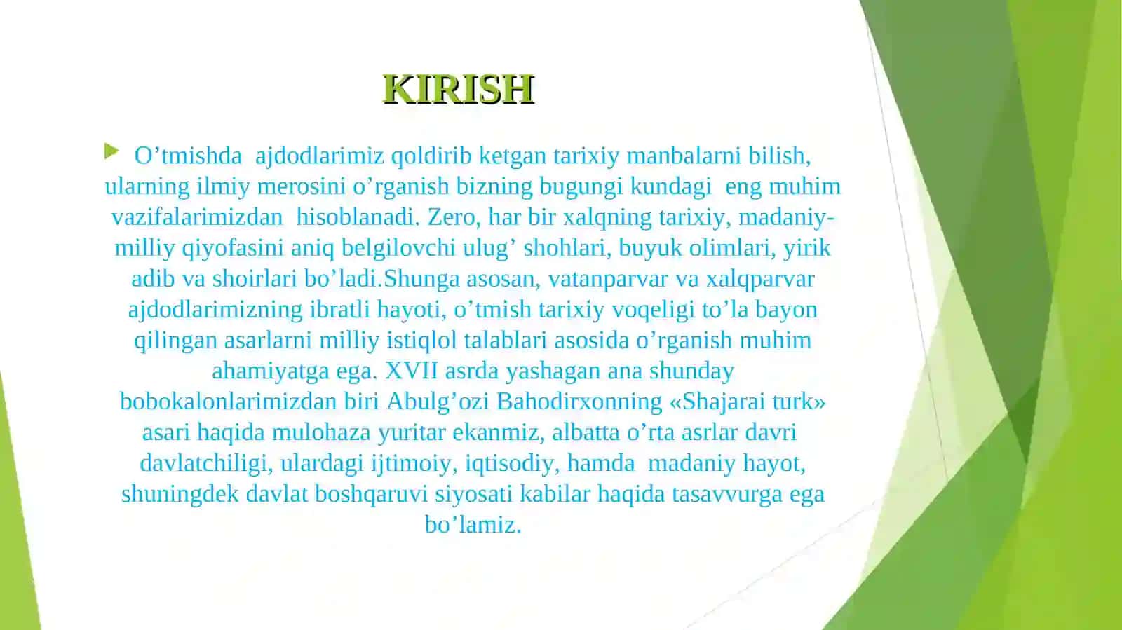 ABULG’OZI BAHODIRXON VA UNING “SHAJARAI TURK” ASARI 4