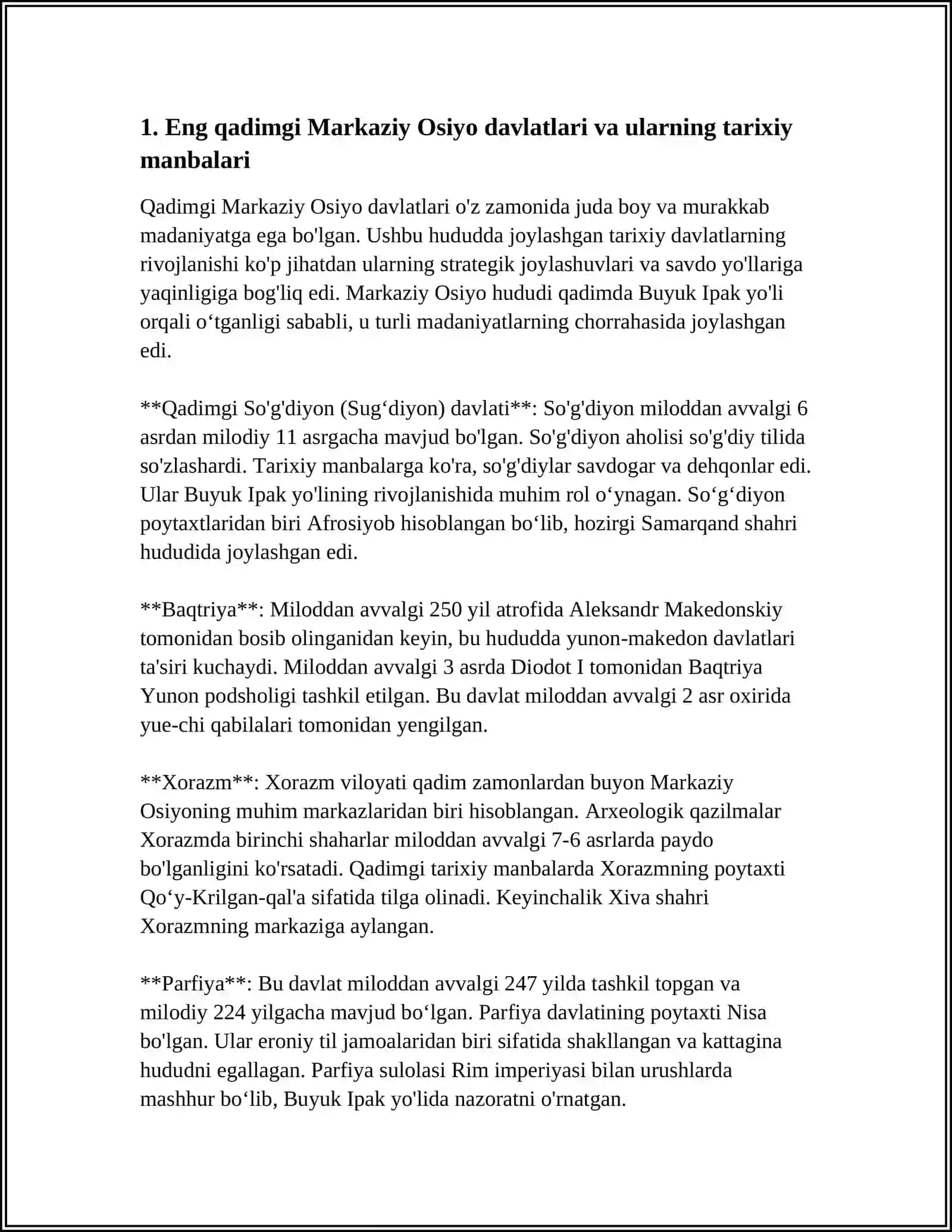 O‘ZBEKISTON RESPUBLIKASI OLIY TA’LIM FAN VA INNOVATSIYA VAZIRLIGI TOSHKENT TIBBIYOT UNIVERSITETI TERMIZ FILIALI MUSTAQIL ISH 4