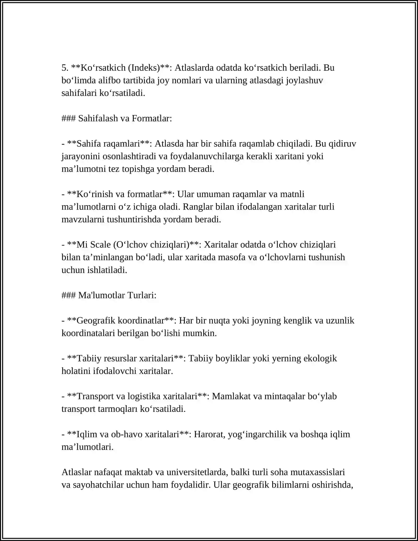 GEOGRAFIK ATLASNI ÒRGANISH 4