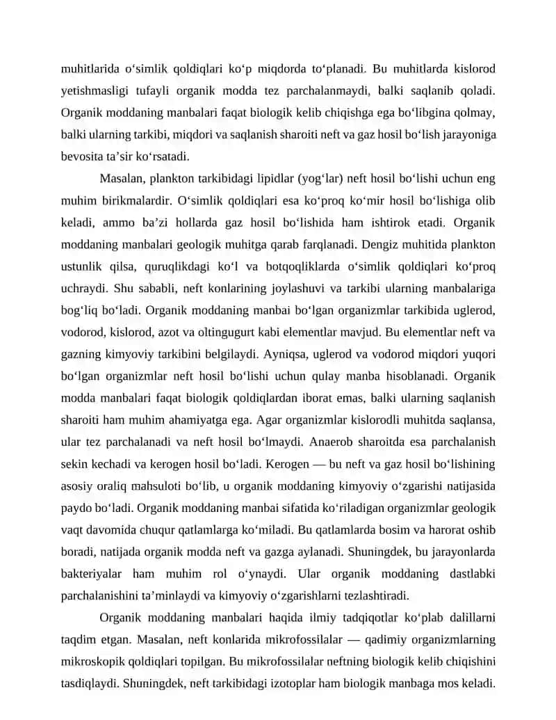Neft va gaz hosil bo‘lishining organik nazariyasi 4