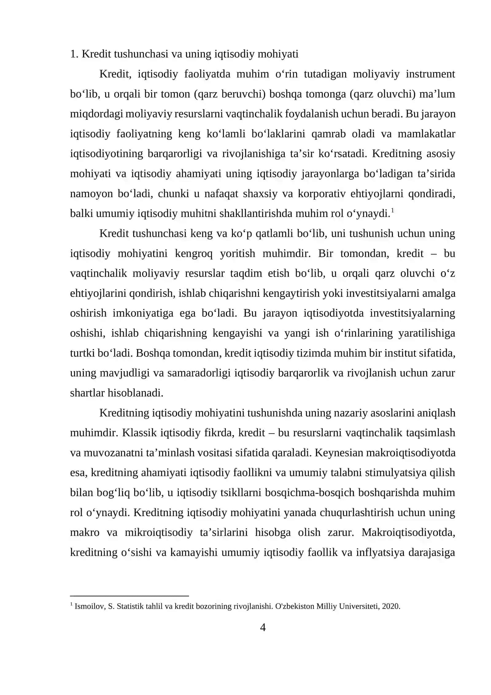 KREDIT KÒRSATKICHLARINING STATISTIK TAHLILI 4