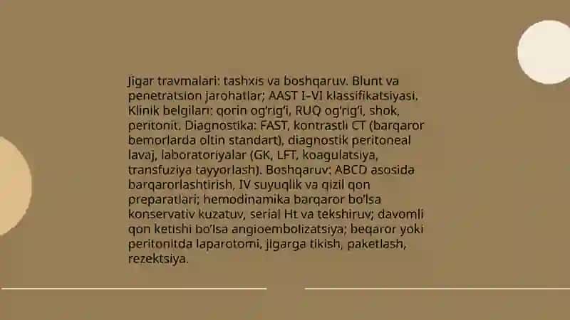 Qorin bo’shlig’i a’zolari travmalari 4