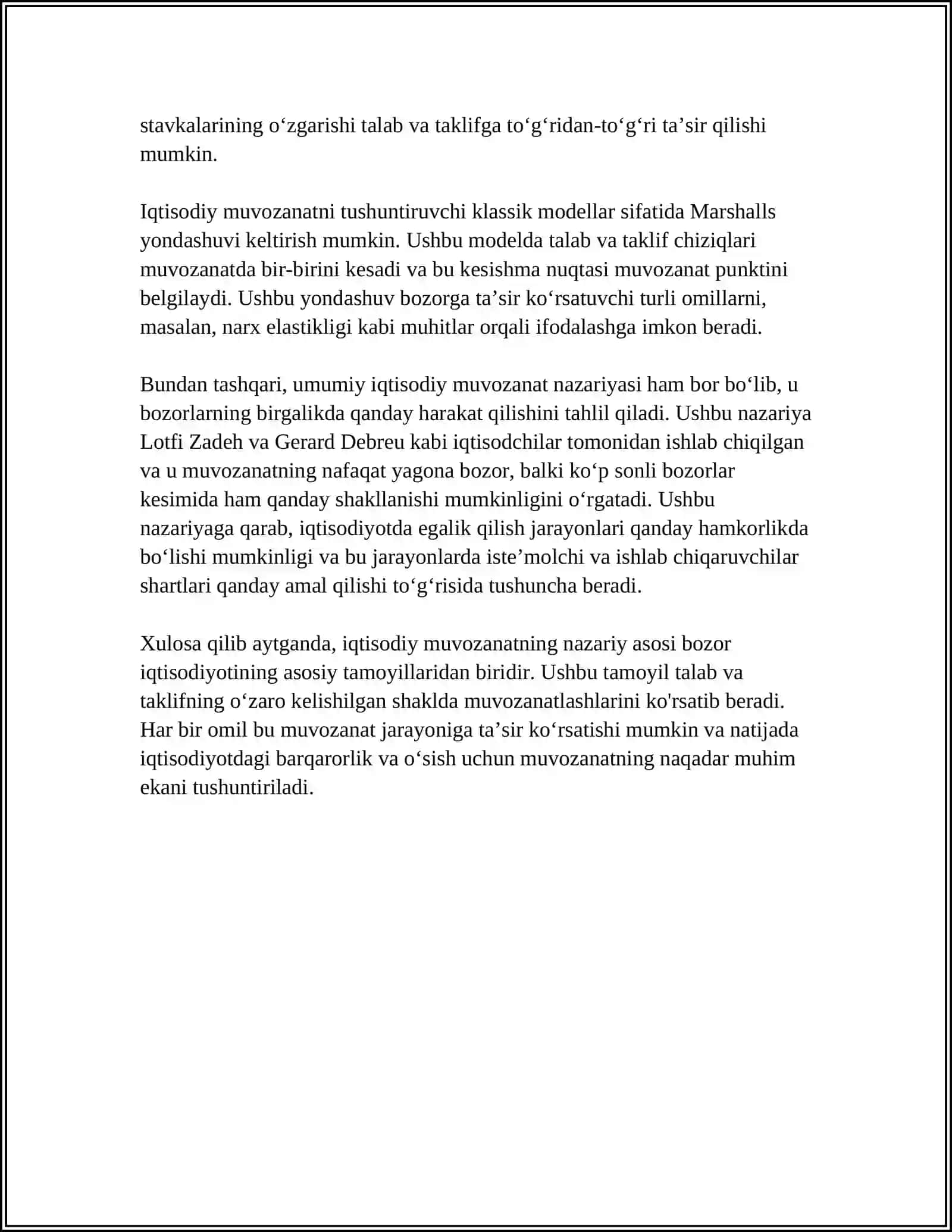 IQTISODIY MUVOZANAT MODELI 4
