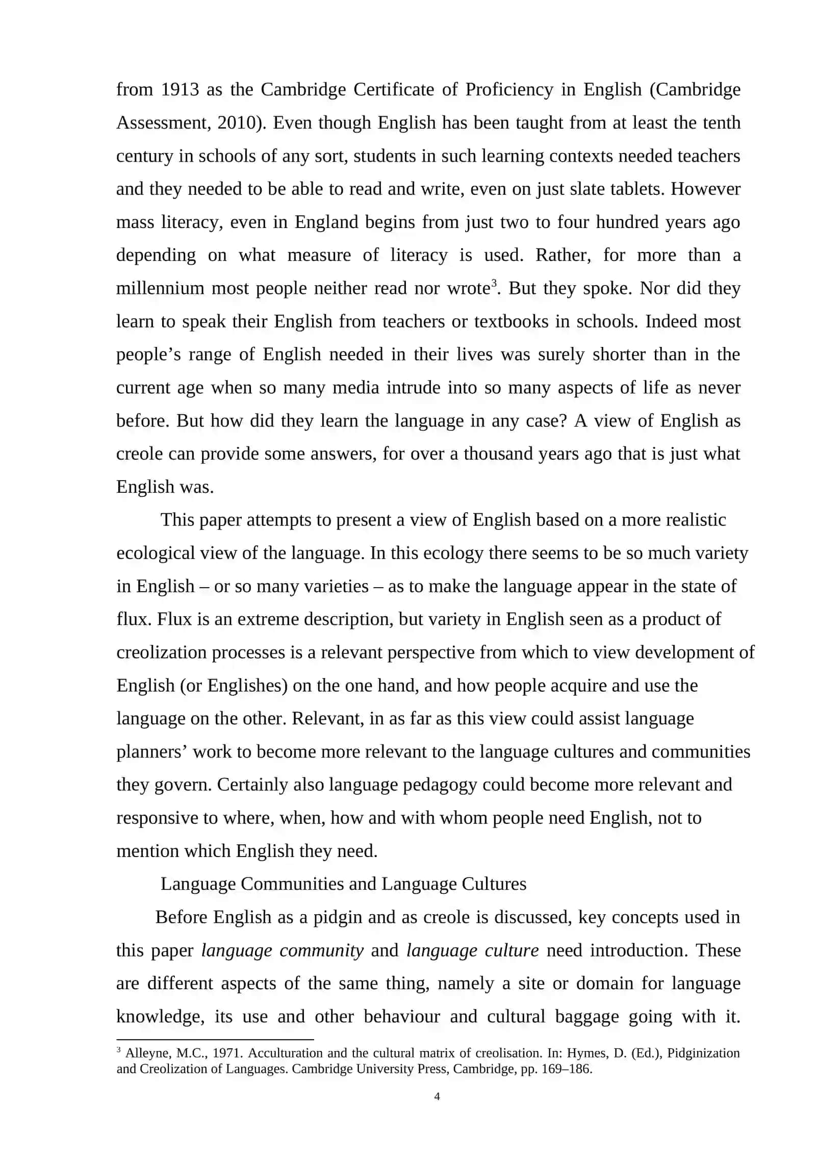 Theme: PIDGIN AND CREOLE ENGLISH 4