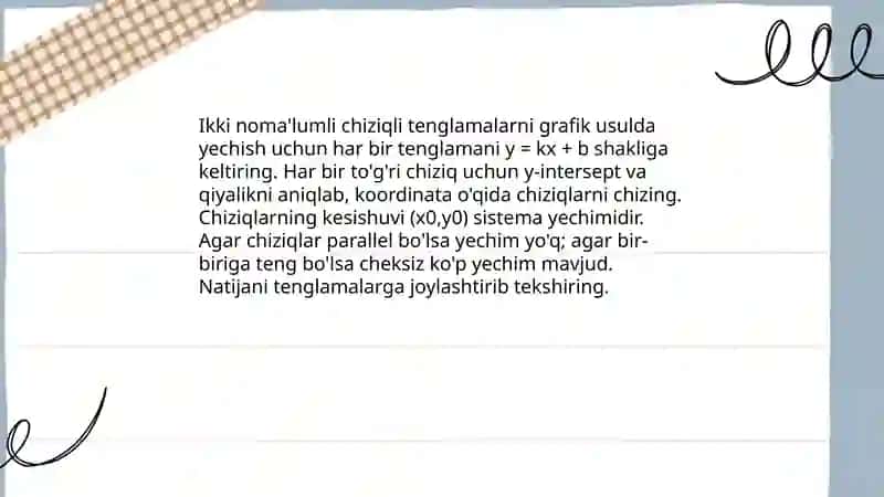 Chiziqli tenglamalar sistemasi va ularni yechish usullari 4
