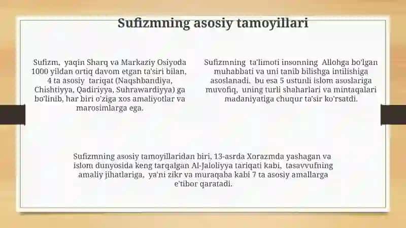Tasavvuf taʼlimotining Sharq madaniyatga taʼsiri 4