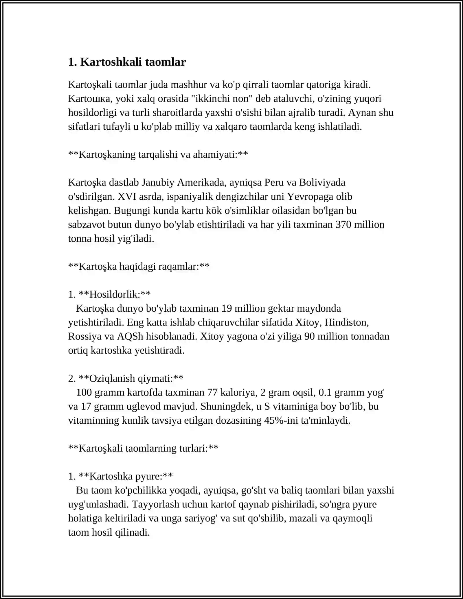 Kartoshkali taomlar 4