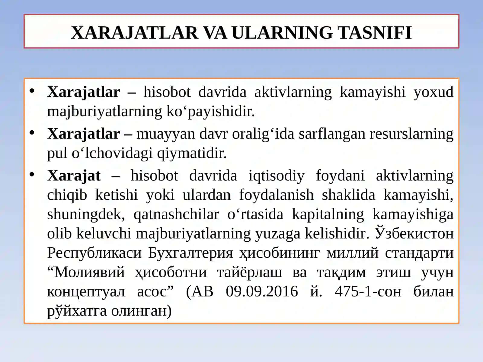 ISHLAB CHIQARISH VA DAVR XARAJATLARI TAHLILI 4