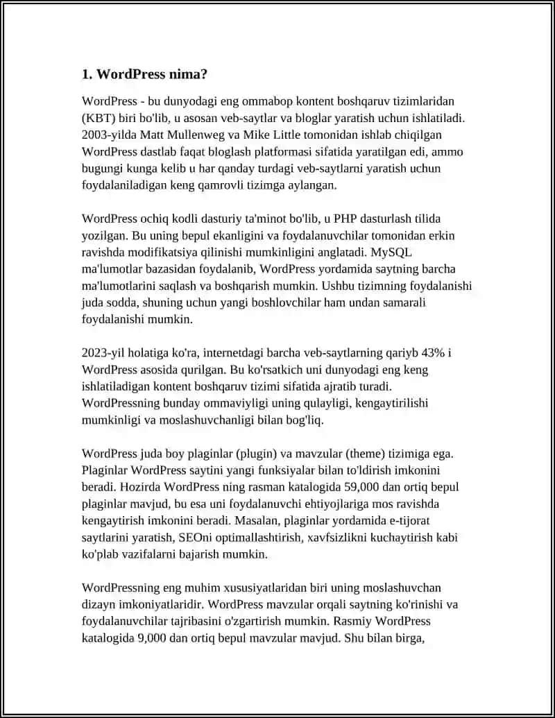 WORDPRESS'NI DRAWERDA BOSQICHMA-BOSQICH OʻRNARISH 4