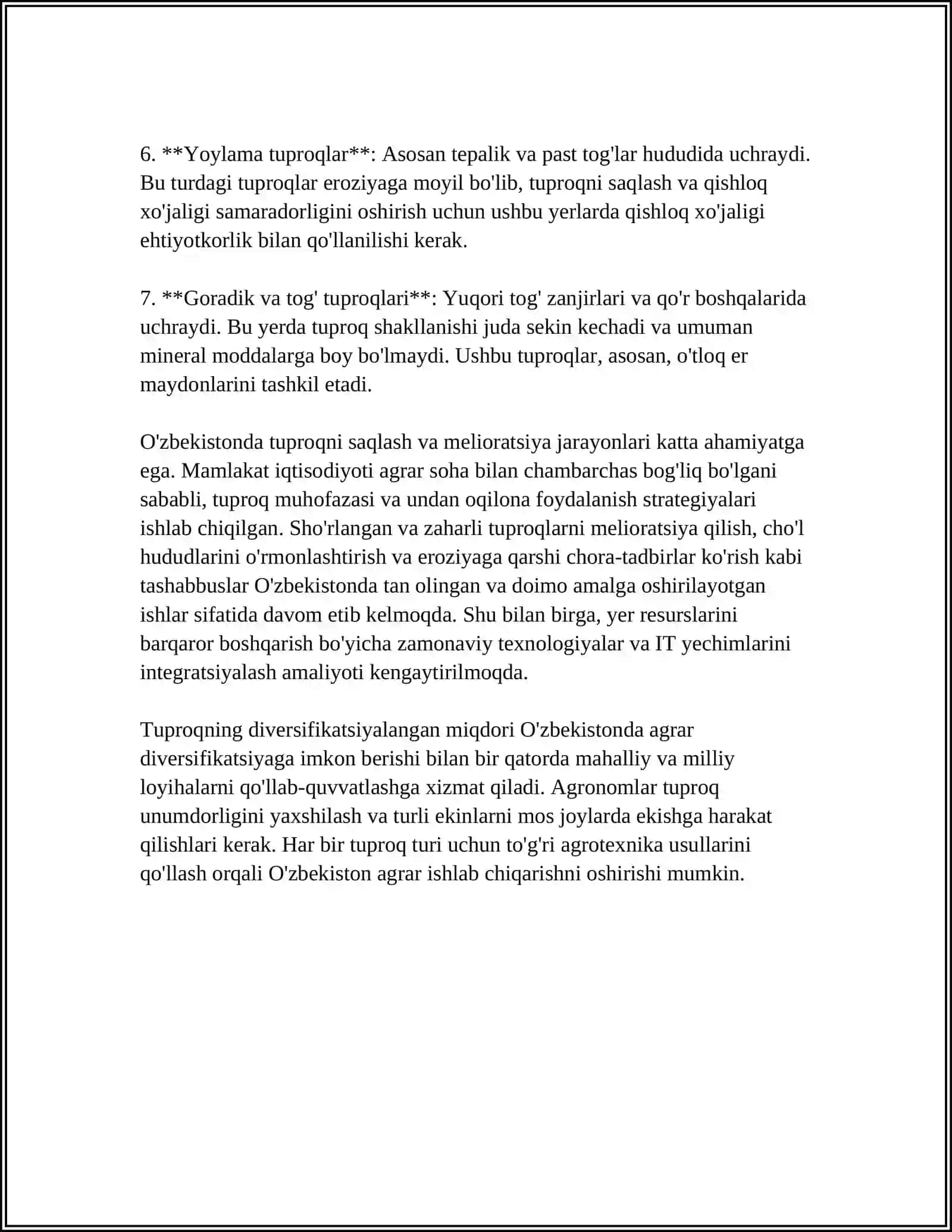OʻZBEKISTONDA UCHRAYDIGAN TUPROQ XILLARI VA ULARNING EKOLOGIK MUOMOLARI 4