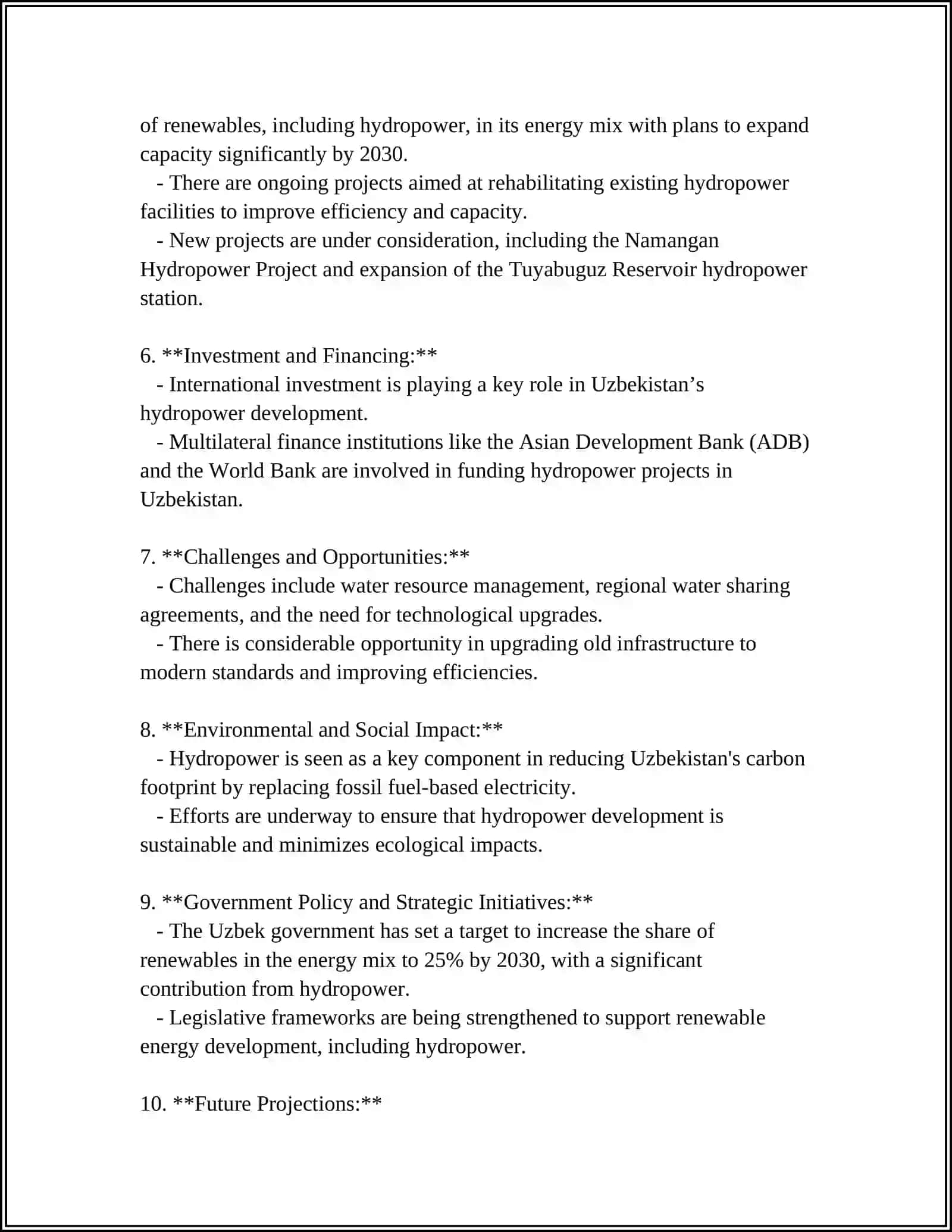 GIDROENERGETIKA YONALISHIDAN REFERAT 4
