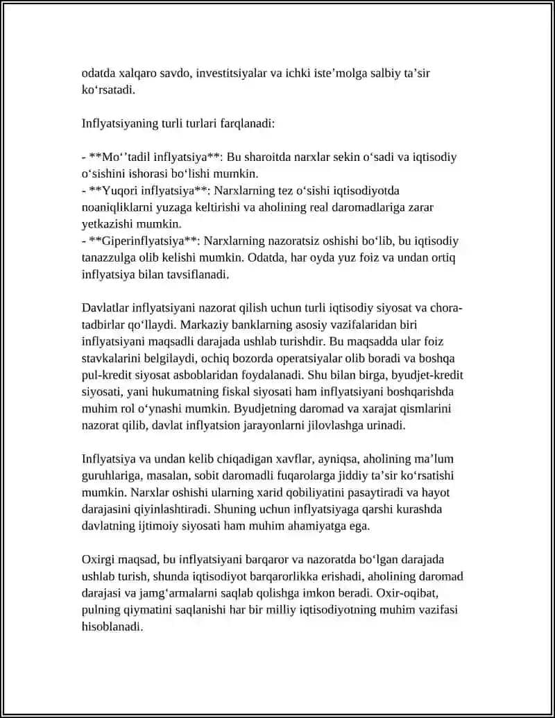 Pul va Inflyatsiya 4