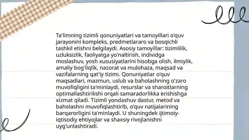 Ta'lim qonuniyatlari va tamoyillari 4