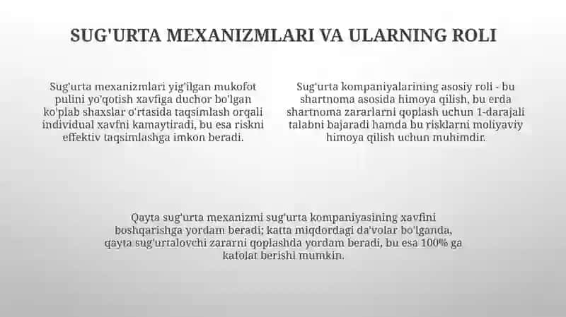 Xavf nazariyasi va sug'urtaning roli 4