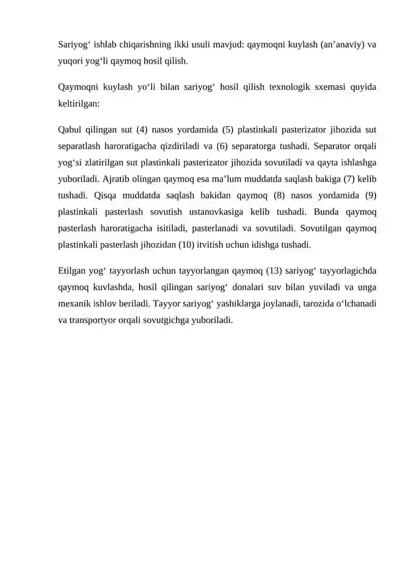 Sariyog' ishlab chiqarish texnologiyasi 4