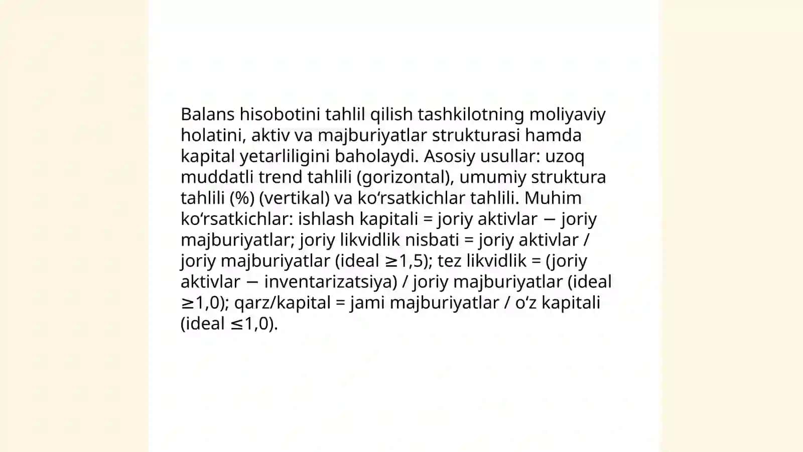 Moliyaviy hisobotlarni tahlil qilish 4