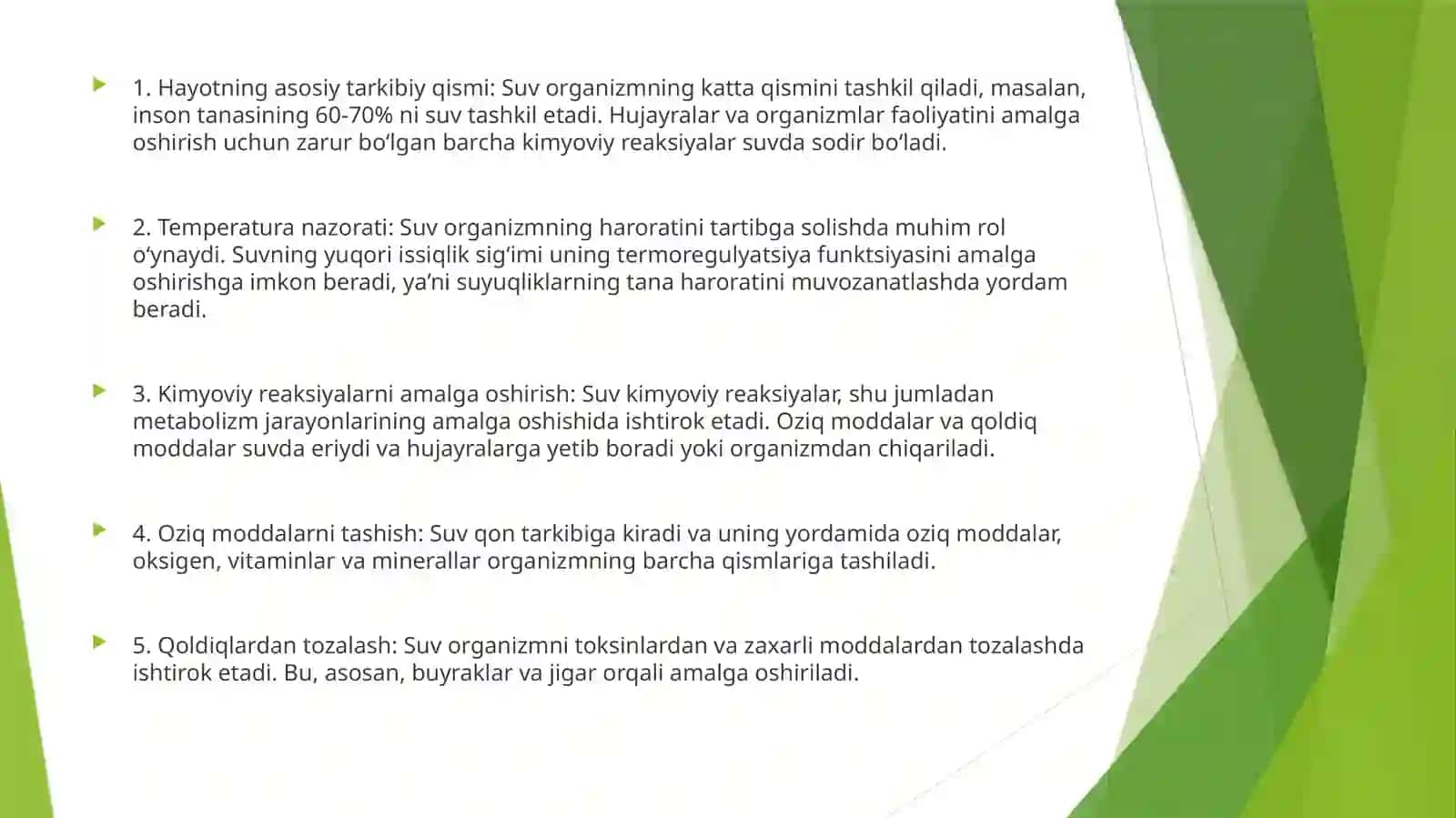 Suvning inson hayotidagi ahamiyati 4