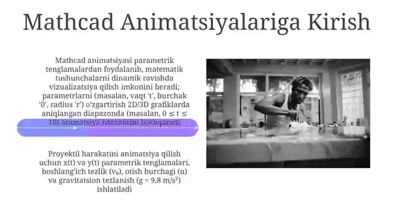 Mathcadda Insequence parametr bilan animatsiya yaratish 4