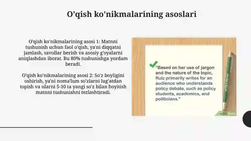 Matnni o'qish va tahlil qilish 4
