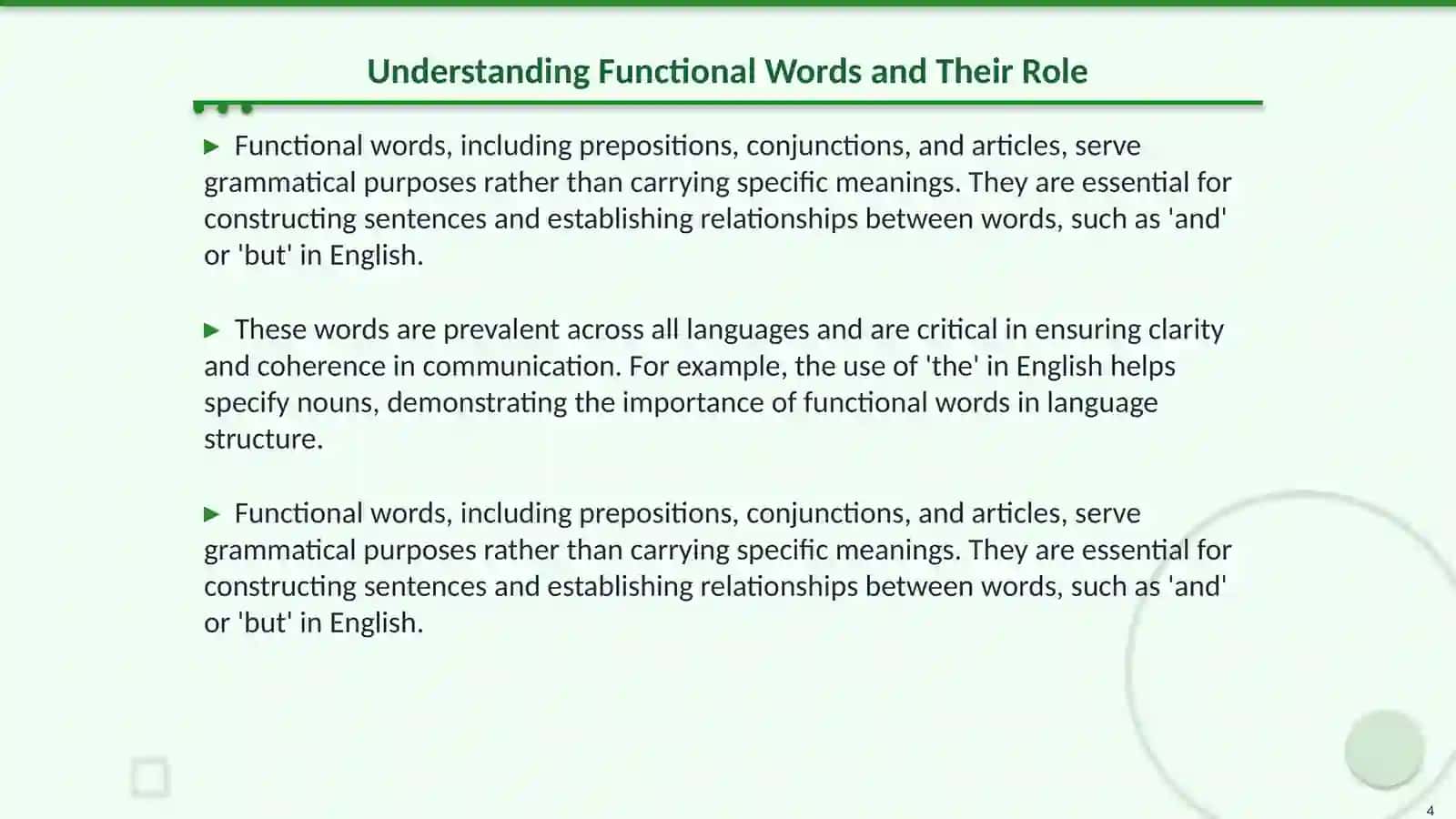 The difference between national and functional words 4