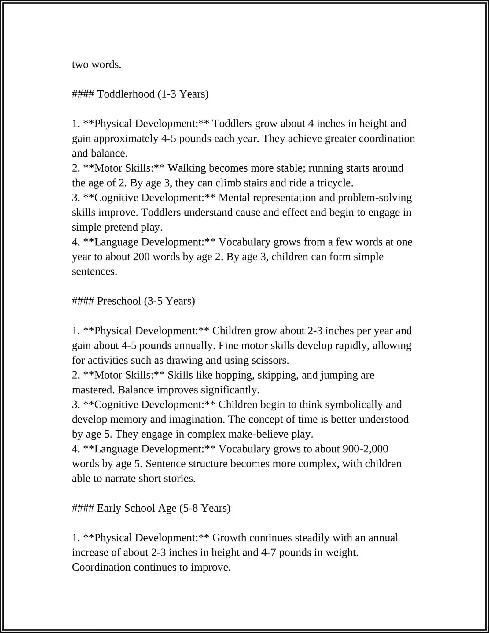 Early Childhood Development Stages 4