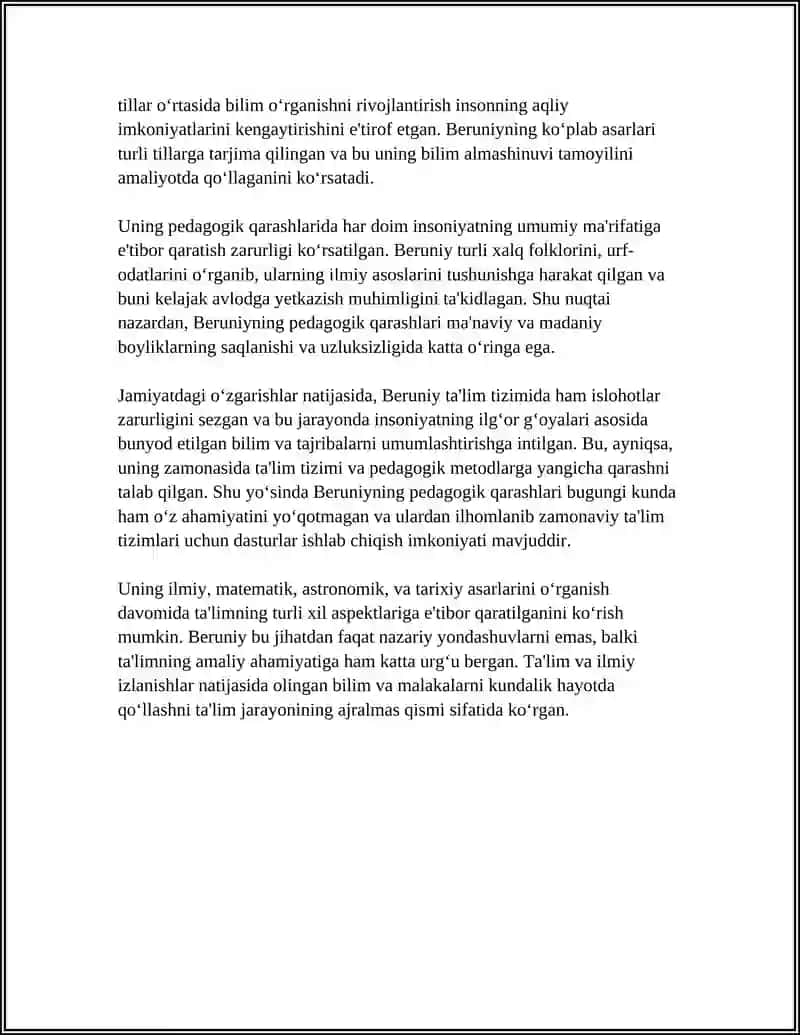 Abu Rayhon Beruniyning Pedagogik Qarashlari 4
