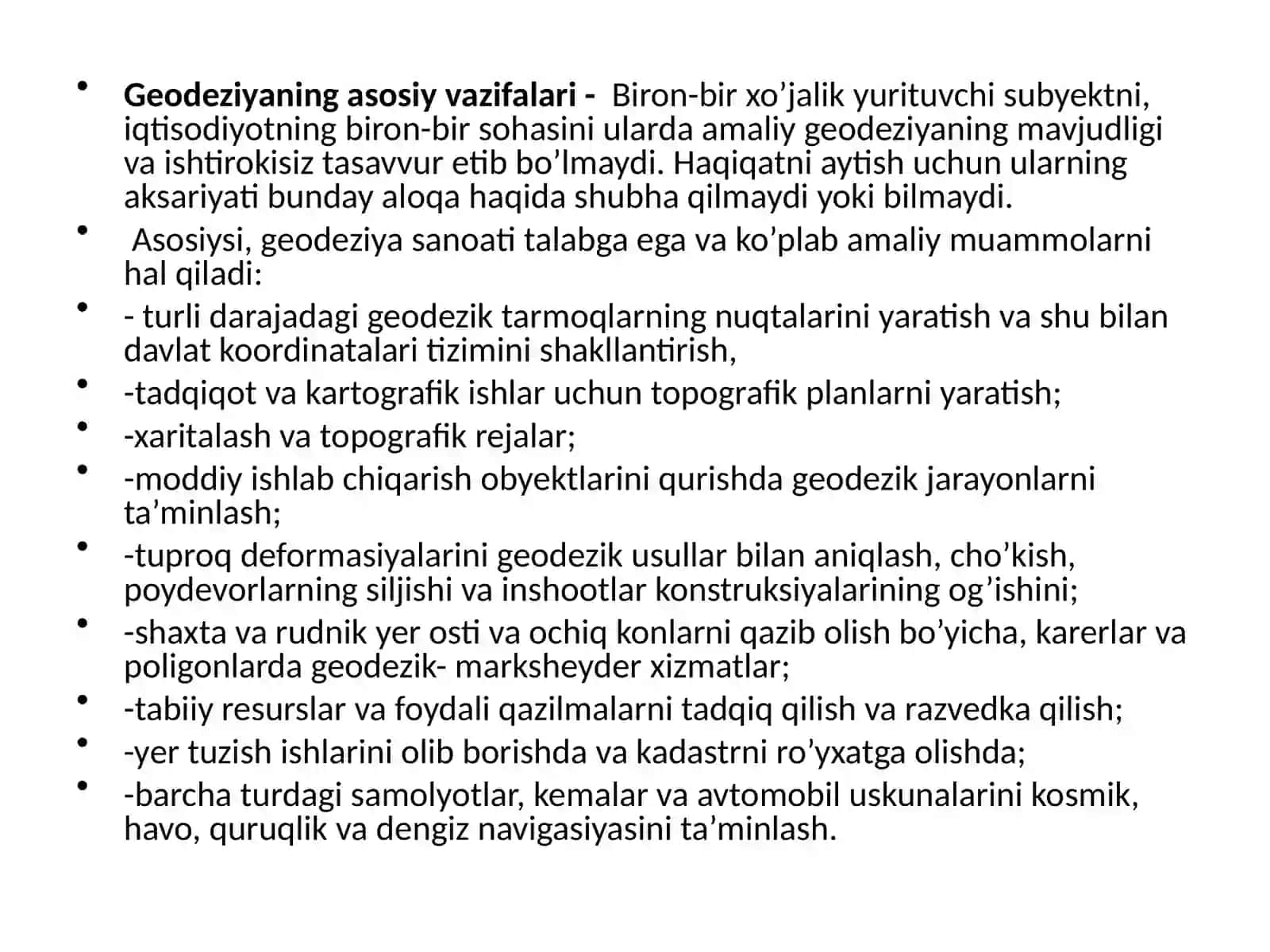 Geodeziya, kartografiya ishlarining tuzilishi 4