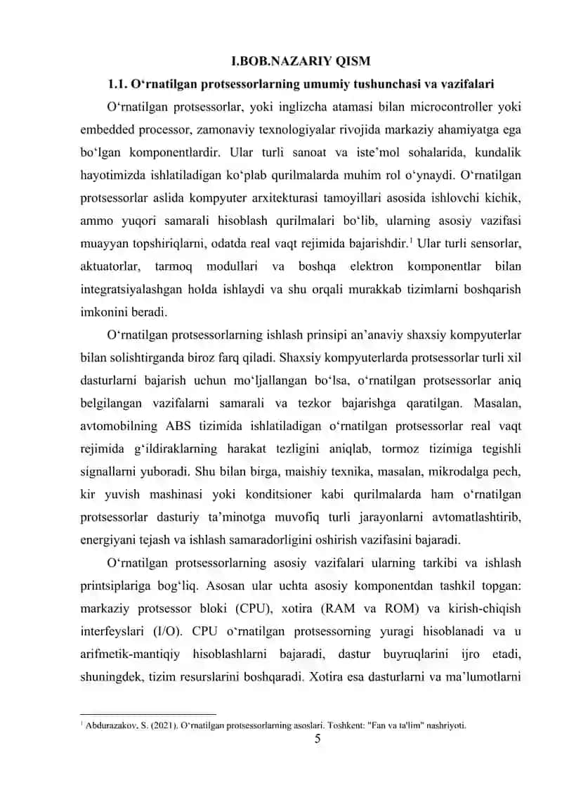 O‘rnatilgan Protseessorlarning Turlari va Rivojlanish Tendensiyalari 4