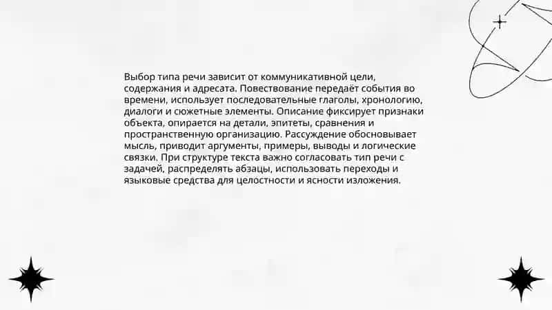 Определение цели текста и выбор типа речи 4